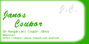 janos csupor business card